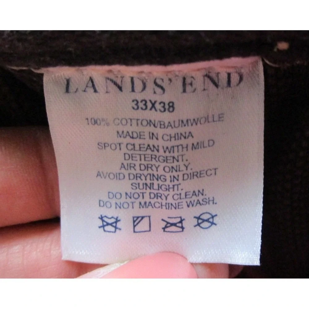 Vintage Y2K Lands End Tote Bag Heavyweight‎ Canvas Brown Pink 